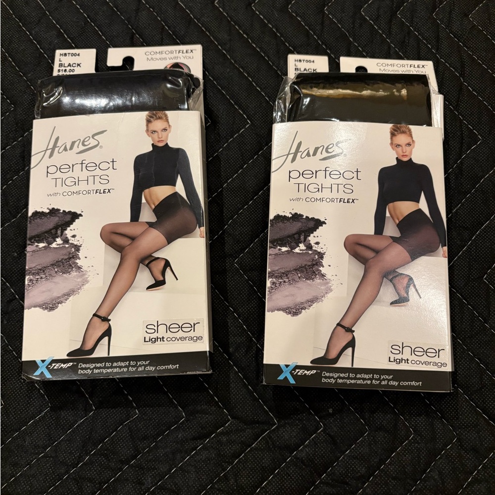 Hanes Perfect Tights in Black and Maidenform Mini Toner